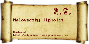 Maloveczky Hippolit névjegykártya